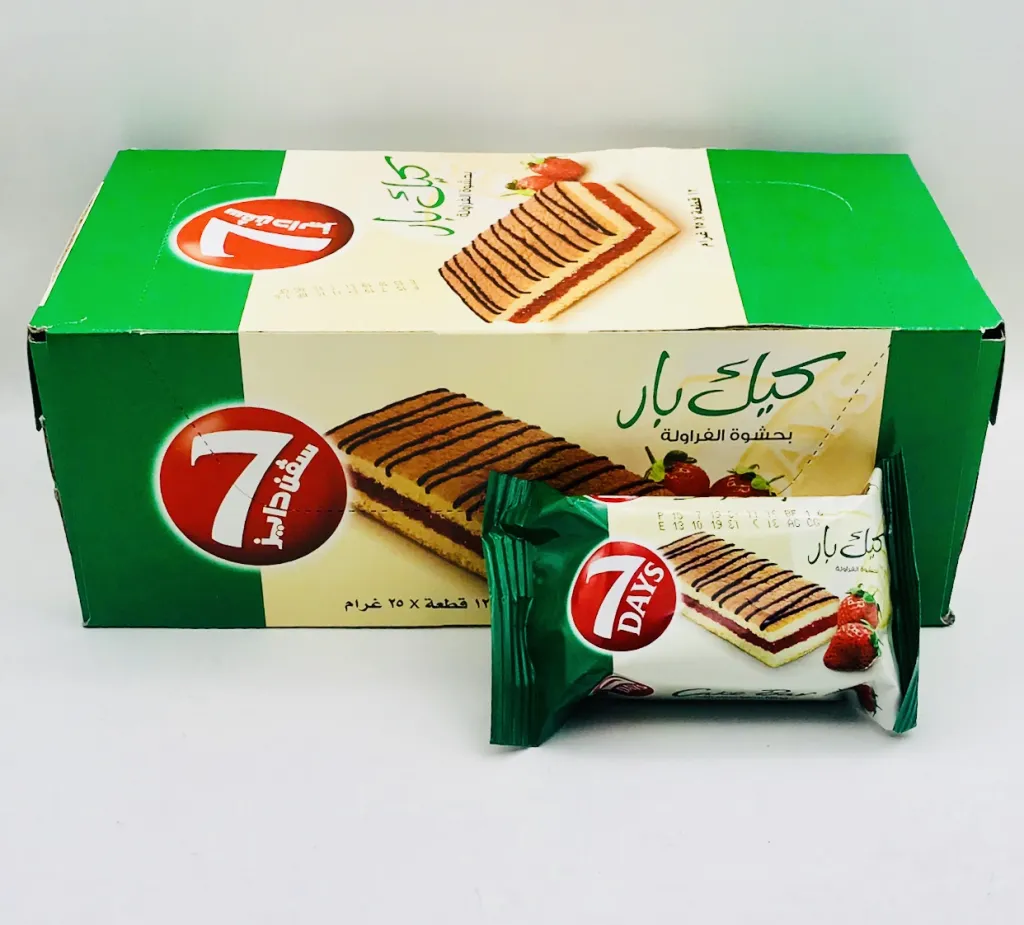 كيك بار سفن دايز بالفراولة اخضر12×12