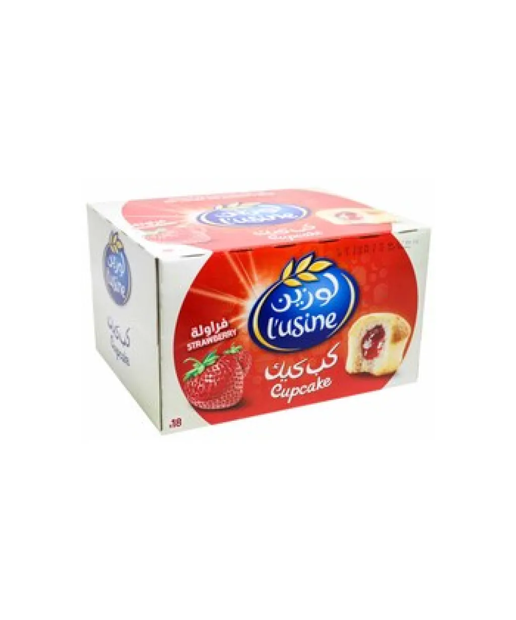 كب كيك لوزين بالفراولة  30gx18x8